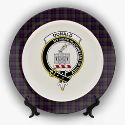 ScotsTee Shop Scottish Donald of Clan Ranald Crest Tartan Ceramic Plate