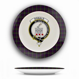 ScotsTee Shop Scottish Donald of Clan Ranald Crest Tartan Ceramic Plate