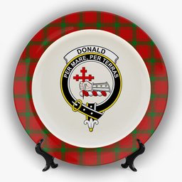 ScotsTee Shop Scottish Donald of Sleat Crest Tartan Ceramic Plate