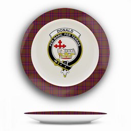 ScotsTee Shop Scottish Donald of Boisdale Crest Tartan Ceramic Plate