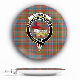 ScotsTee Shop Scottish Donald of Boisdale Ancient Crest Tartan Ceramic Plate