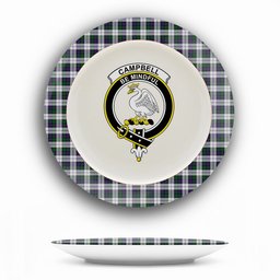 ScotsTee Shop Scottish Campbell of Cawdor Dress Crest Tartan Ceramic Plate