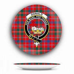 ScotsTee Shop Scottish Donald of Glenaladale Modern Crest Tartan Ceramic Plate