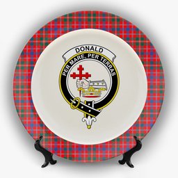 ScotsTee Shop Scottish Donald of Glenaladale Modern Crest Tartan Ceramic Plate