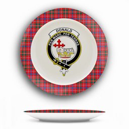 ScotsTee Shop Scottish Donald of Glenaladale Modern Crest Tartan Ceramic Plate