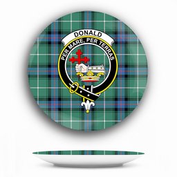 ScotsTee Shop Scottish Donald of the Isles Hunting Ancient Crest Tartan Ceramic Plate