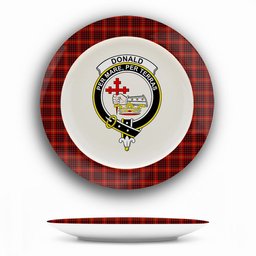 ScotsTee Shop Scottish Donald of Ardnamurchan Crest Tartan Ceramic Plate