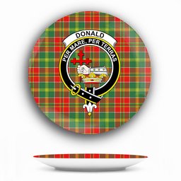 ScotsTee Shop Scottish Donald of Kingsburgh Modern Crest Tartan Ceramic Plate