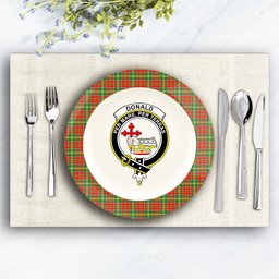 ScotsTee Shop Scottish Donald of Kingsburgh Modern Crest Tartan Ceramic Plate