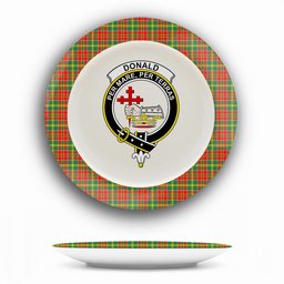 ScotsTee Shop Scottish Donald of Kingsburgh Modern Crest Tartan Ceramic Plate