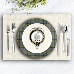 ScotsTee Shop Scottish Donald of Clan Ranald Ancient Crest Tartan Ceramic Plate