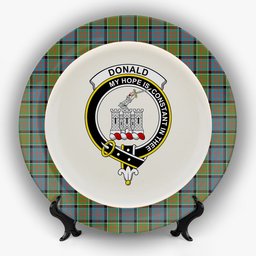 ScotsTee Shop Scottish Donald of Clan Ranald Ancient Crest Tartan Ceramic Plate