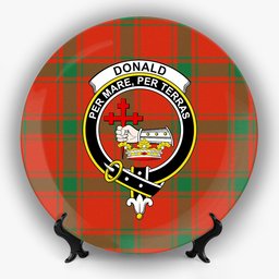ScotsTee Shop Scottish Donald of the Isles Red Ancient Crest Tartan Ceramic Plate
