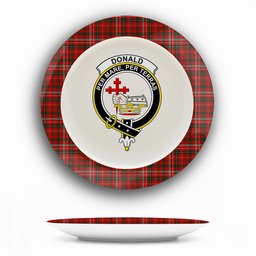 ScotsTee Shop Scottish Donald of Staffa_s Sett Crest Tartan Ceramic Plate