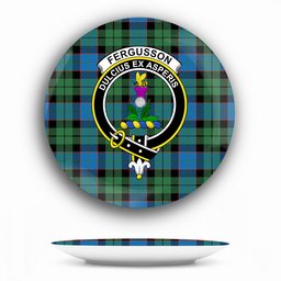 ScotsTee Shop Scottish Fergusson of Balquhidder Ancient Crest Tartan Ceramic Plate