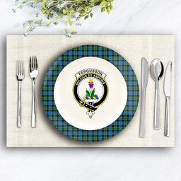 ScotsTee Shop Scottish Fergusson of Balquhidder Ancient Crest Tartan Ceramic Plate