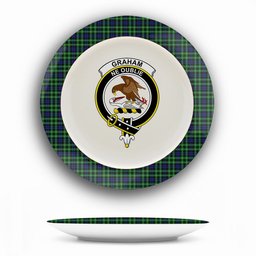 ScotsTee Shop Scottish Graham of Montrose Crest Tartan Ceramic Plate