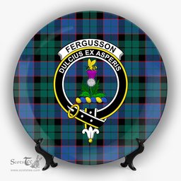 ScotsTee Shop Scottish Ferguson of Balquhidder Modern Crest Tartan Ceramic Plate