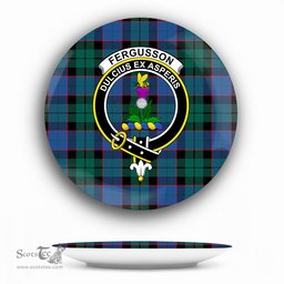 ScotsTee Shop Scottish Ferguson of Balquhidder Modern Crest Tartan Ceramic Plate
