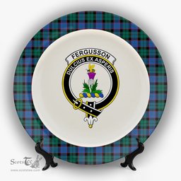 ScotsTee Shop Scottish Ferguson of Balquhidder Modern Crest Tartan Ceramic Plate
