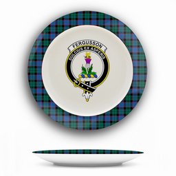 ScotsTee Shop Scottish Ferguson of Balquhidder Modern Crest Tartan Ceramic Plate