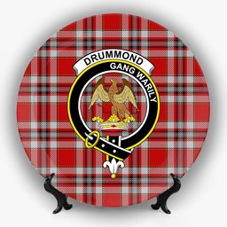 ScotsTee Shop Scottish Drummond of Perth Dress Crest Tartan Ceramic Plate