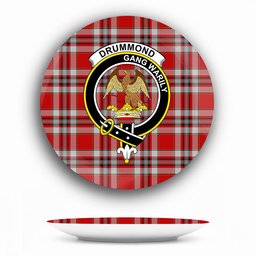 ScotsTee Shop Scottish Drummond of Perth Dress Crest Tartan Ceramic Plate
