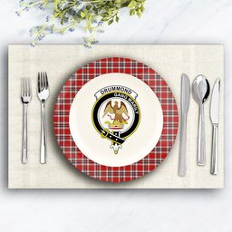 ScotsTee Shop Scottish Drummond of Perth Dress Crest Tartan Ceramic Plate