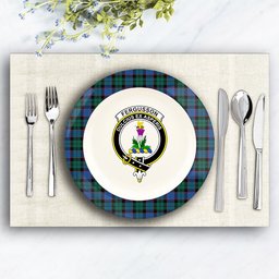 ScotsTee Shop Scottish Fergusson of Balquhidder Modern Crest Tartan Ceramic Plate