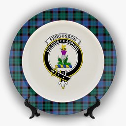 ScotsTee Shop Scottish Fergusson of Balquhidder Modern Crest Tartan Ceramic Plate