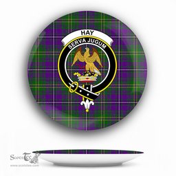 ScotsTee Shop Scottish Hay of Megginch Crest Tartan Ceramic Plate