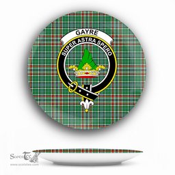 ScotsTee Shop Scottish Gayre Dress Ancient Crest Tartan Ceramic Plate