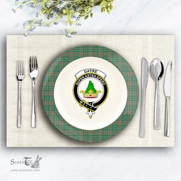 ScotsTee Shop Scottish Gayre Dress Ancient Crest Tartan Ceramic Plate