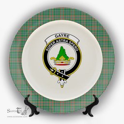 ScotsTee Shop Scottish Gayre Dress Ancient Crest Tartan Ceramic Plate