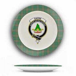 ScotsTee Shop Scottish Gayre Dress Ancient Crest Tartan Ceramic Plate