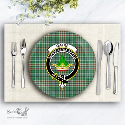 ScotsTee Shop Scottish Gayre Dress Ancient Crest Tartan Ceramic Plate