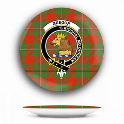 ScotsTee Shop Scottish Gregor of Cardney Ancient Crest Tartan Ceramic Plate