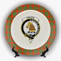 ScotsTee Shop Scottish Gregor of Cardney Ancient Crest Tartan Ceramic Plate
