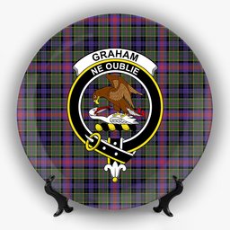 ScotsTee Shop Scottish Graham of Airth Modern Crest Tartan Ceramic Plate