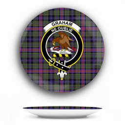 ScotsTee Shop Scottish Graham of Airth Modern Crest Tartan Ceramic Plate