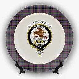 ScotsTee Shop Scottish Graham of Airth Modern Crest Tartan Ceramic Plate