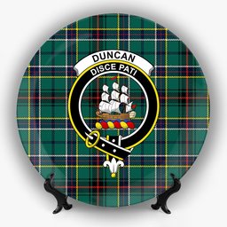 ScotsTee Shop Scottish Duncan of Sketraw Modern Crest Tartan Ceramic Plate