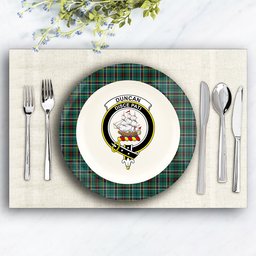 ScotsTee Shop Scottish Duncan of Sketraw Modern Crest Tartan Ceramic Plate