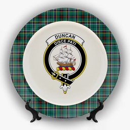 ScotsTee Shop Scottish Duncan of Sketraw Modern Crest Tartan Ceramic Plate