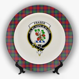 ScotsTee Shop Scottish Fraser of Altyre Modern Crest Tartan Ceramic Plate