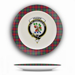 ScotsTee Shop Scottish Fraser of Altyre Modern Crest Tartan Ceramic Plate
