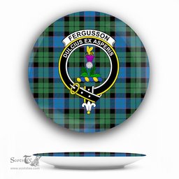 ScotsTee Shop Scottish Ferguson of Balquhidder Ancient Crest Tartan Ceramic Plate