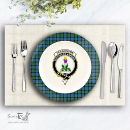 ScotsTee Shop Scottish Ferguson of Balquhidder Ancient Crest Tartan Ceramic Plate