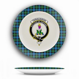 ScotsTee Shop Scottish Ferguson of Balquhidder Ancient Crest Tartan Ceramic Plate