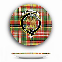 ScotsTee Shop Scottish Drummond of Strathallan  Ancient Crest Tartan Ceramic Plate